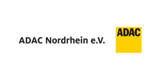 Das Logo des ADAC Nordrhein. Der Schriftzug rechts, links das ADAC-Logo in gelb